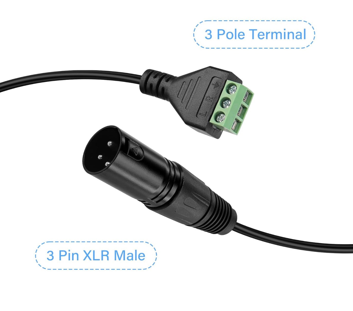 XLR Cable, XLR Male to 3 Pin Terminal Converter for Speaker, Microphone, Sound Equipment, Recording