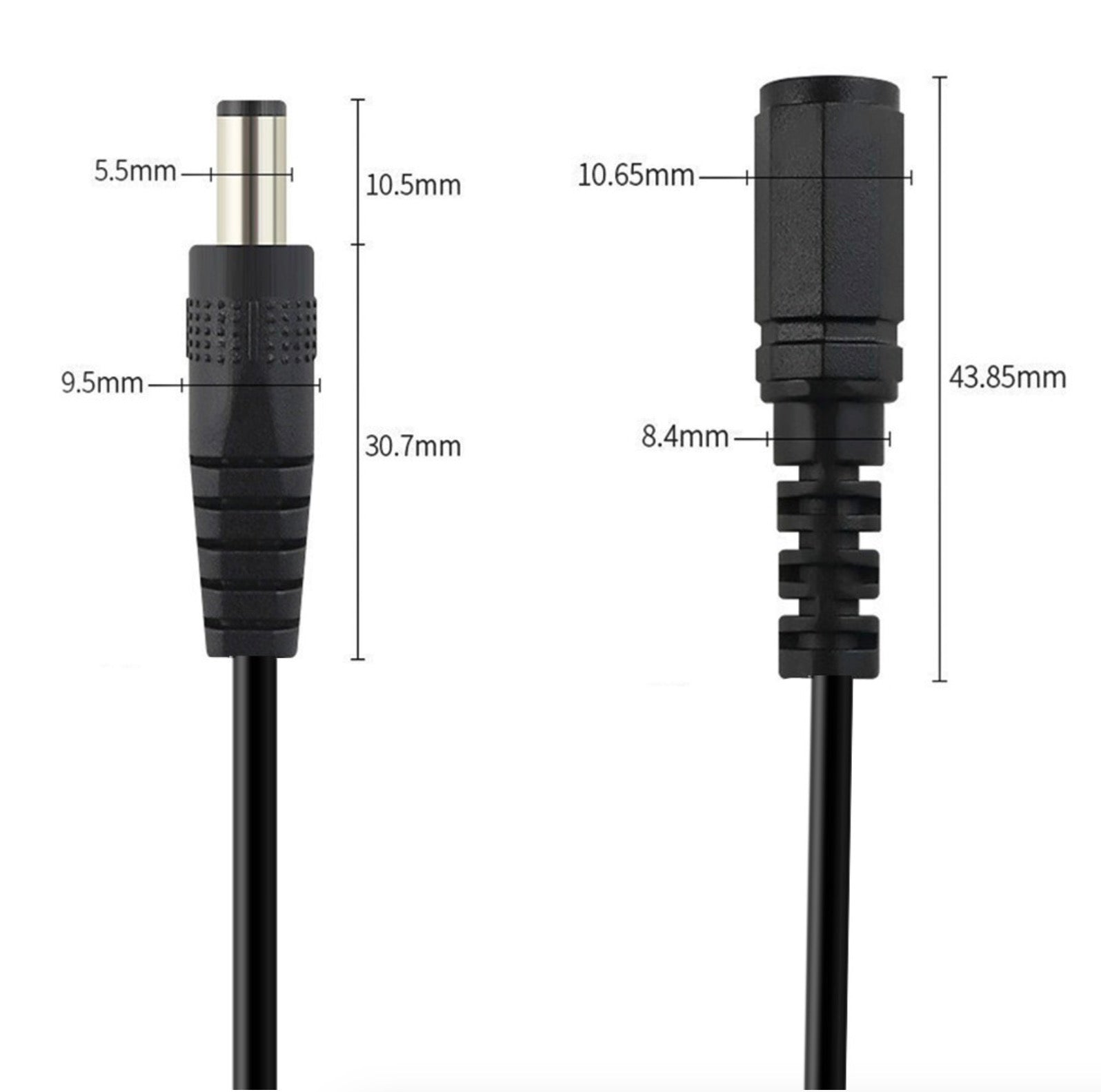 5.5 x 2.5mm Female DC Power Jack Connector Cable for Led Strip CCTV Camera