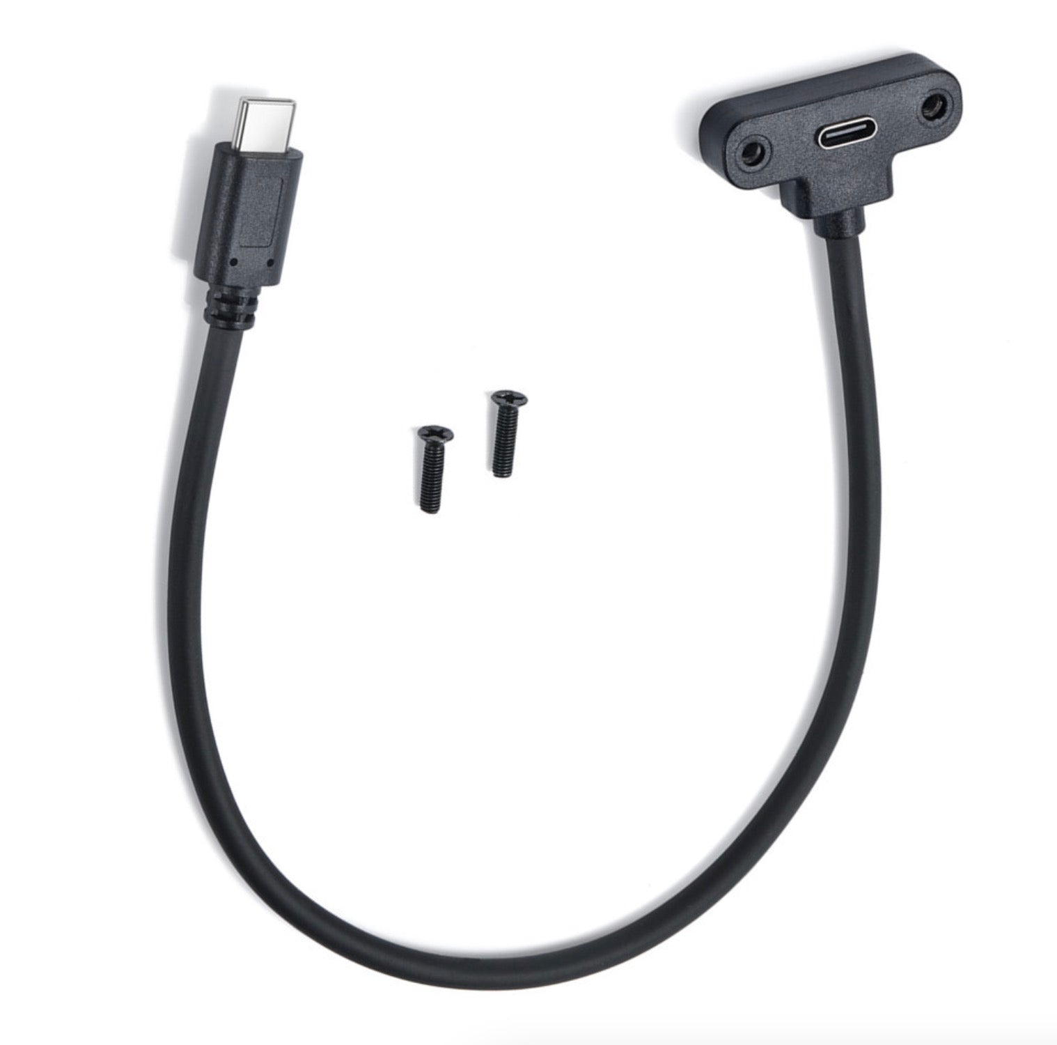 USB C Male to USB C Angled Female Panel Mount Charging Extension Cable 3A