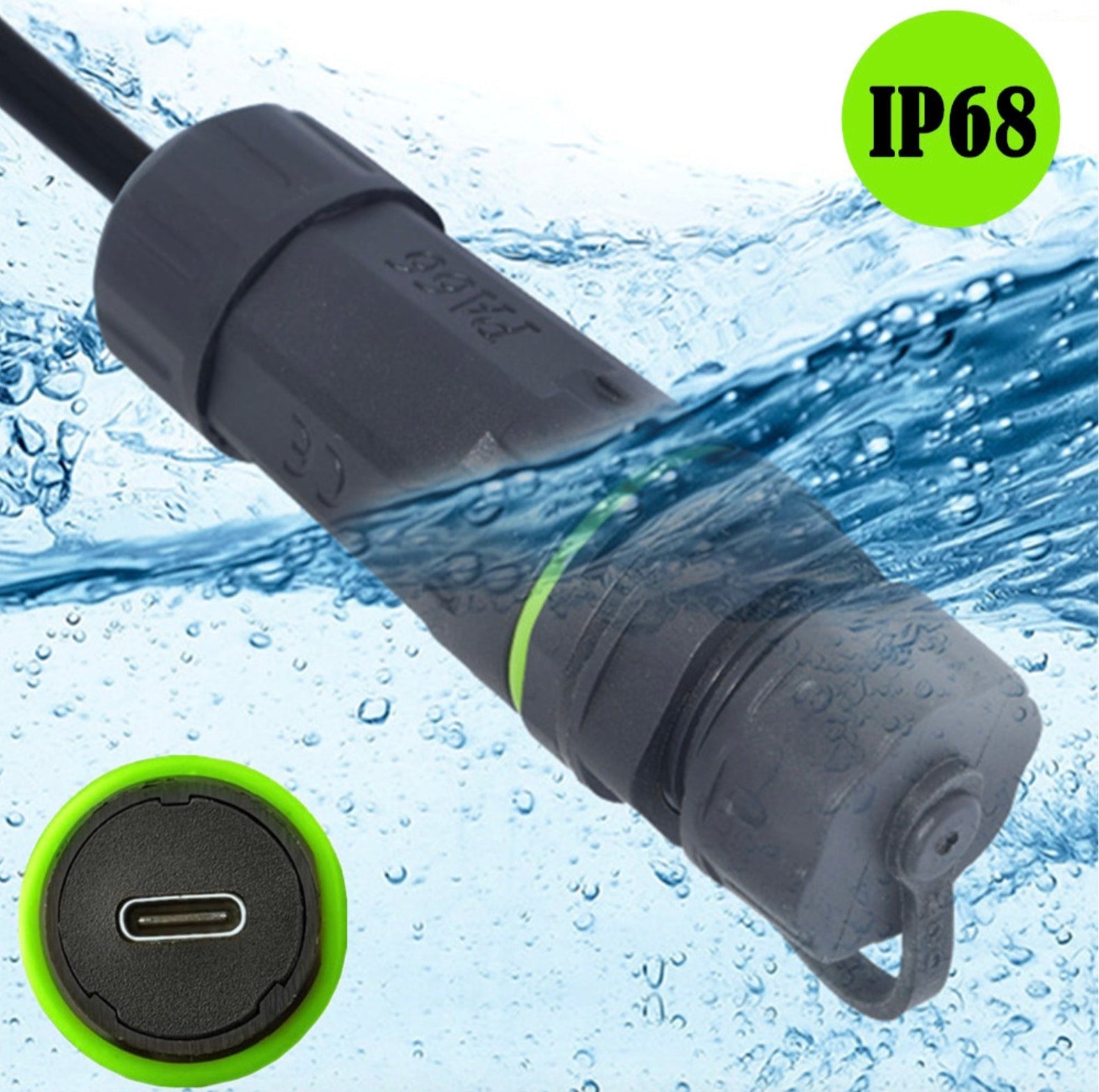 Waterproof USB C Adapter, USB C Female to Female Connector Coupler | Pass Through Type C Bulkhead Connector