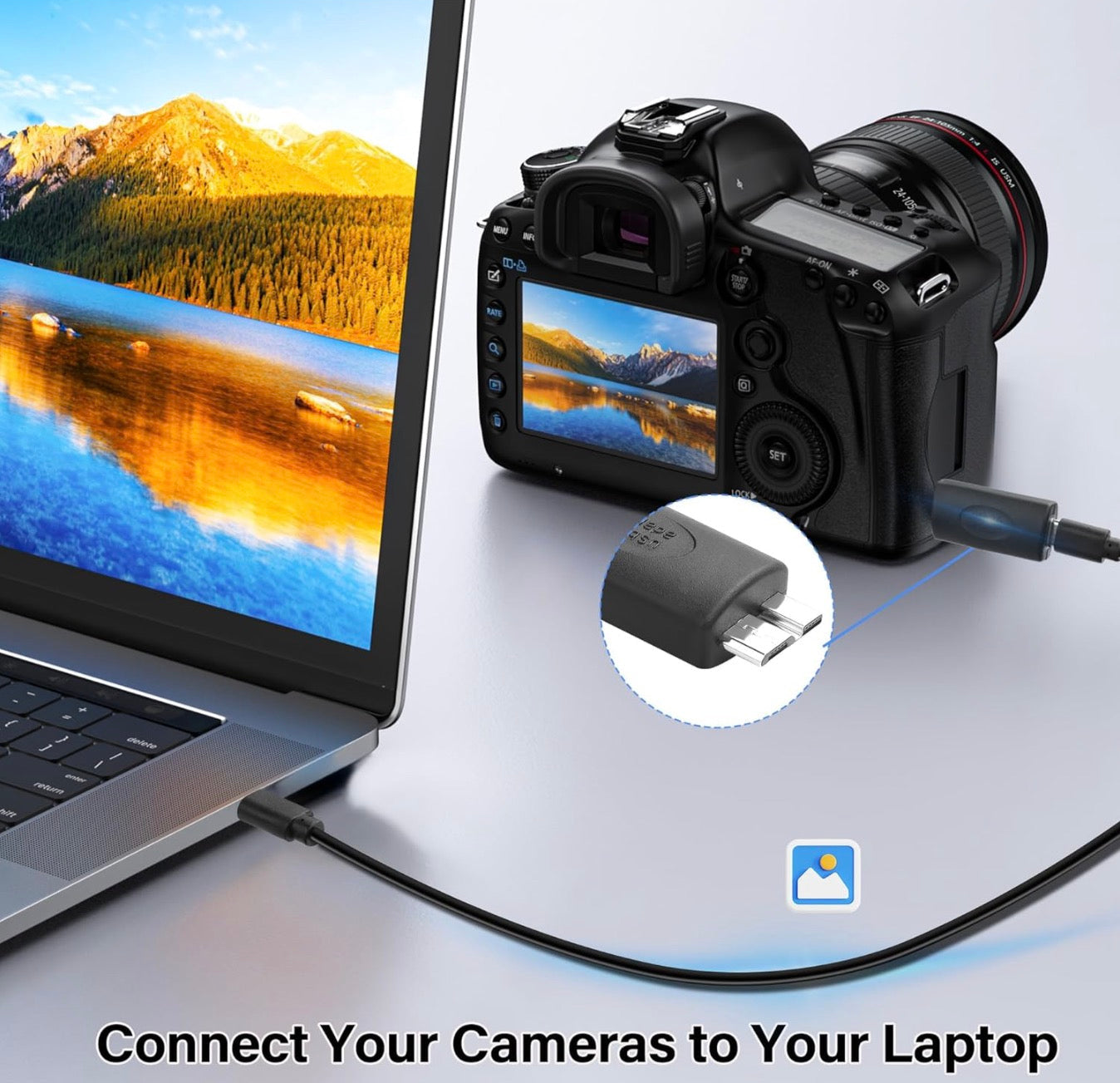 USB Micro B Hard Drive Adapter, Micro B Male to USB C Female Data Transfer Connector