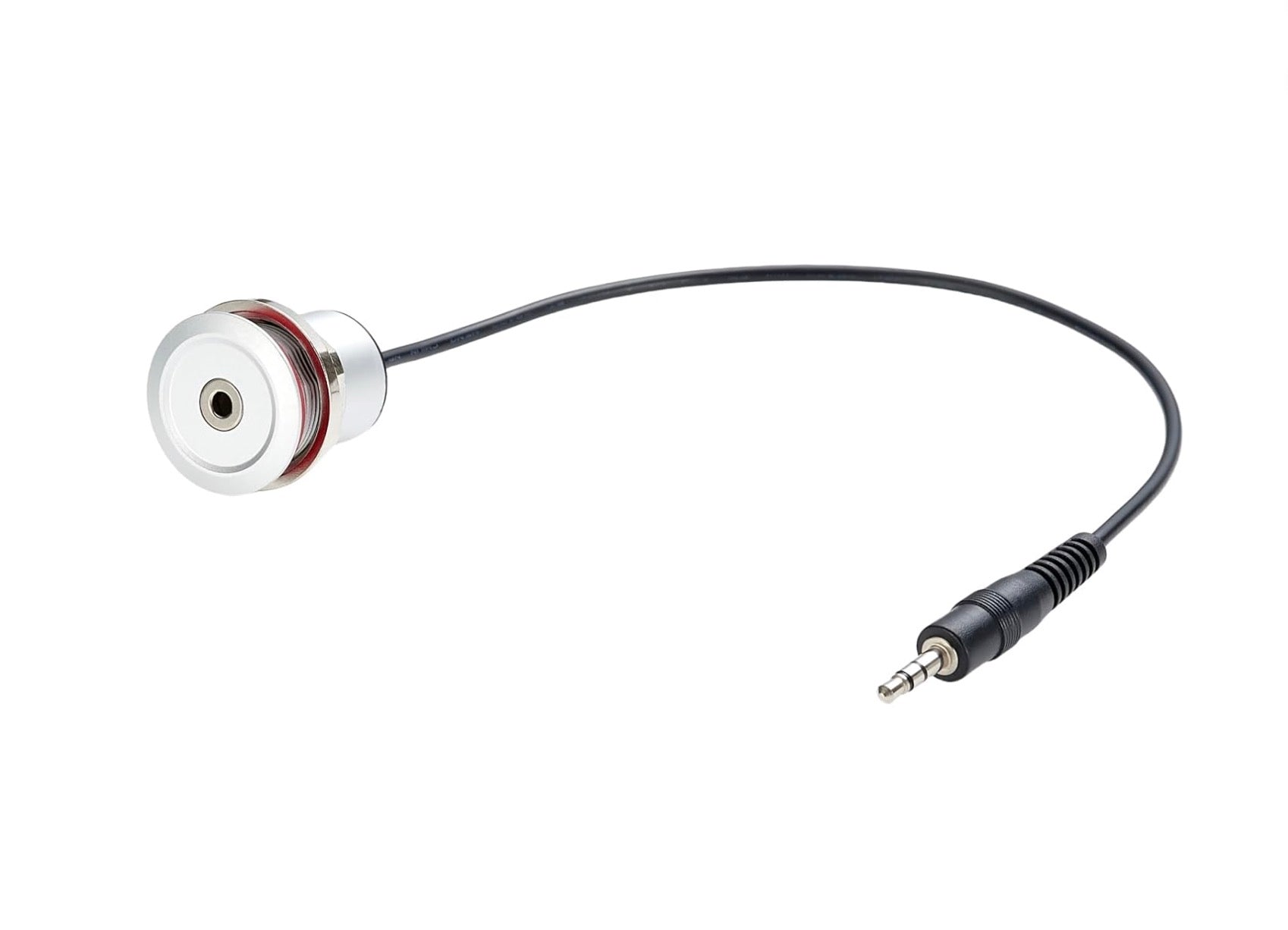 3.5mm TRS Stereo Male to Female Extension Cable, Flush Panel Mount Threaded Embedded Fixed AUX Audio Adapter