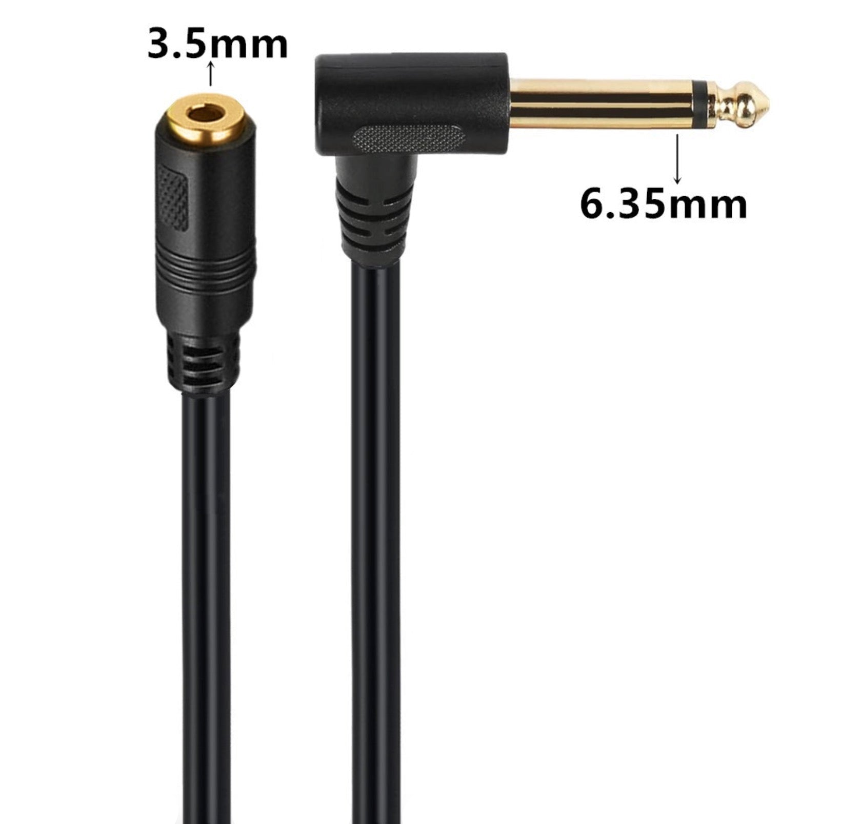1/4"to 1/8"Adapter, 6.35mm TS Mono Male to 3.5mm TRRS Female Stereo Jack Audio Cable