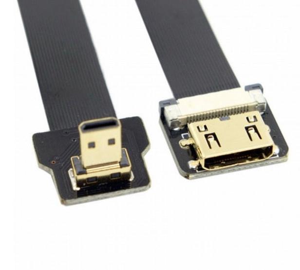 Micro HDMI Male to Mini HDMI Female FPC Flat Video Extension Cable
