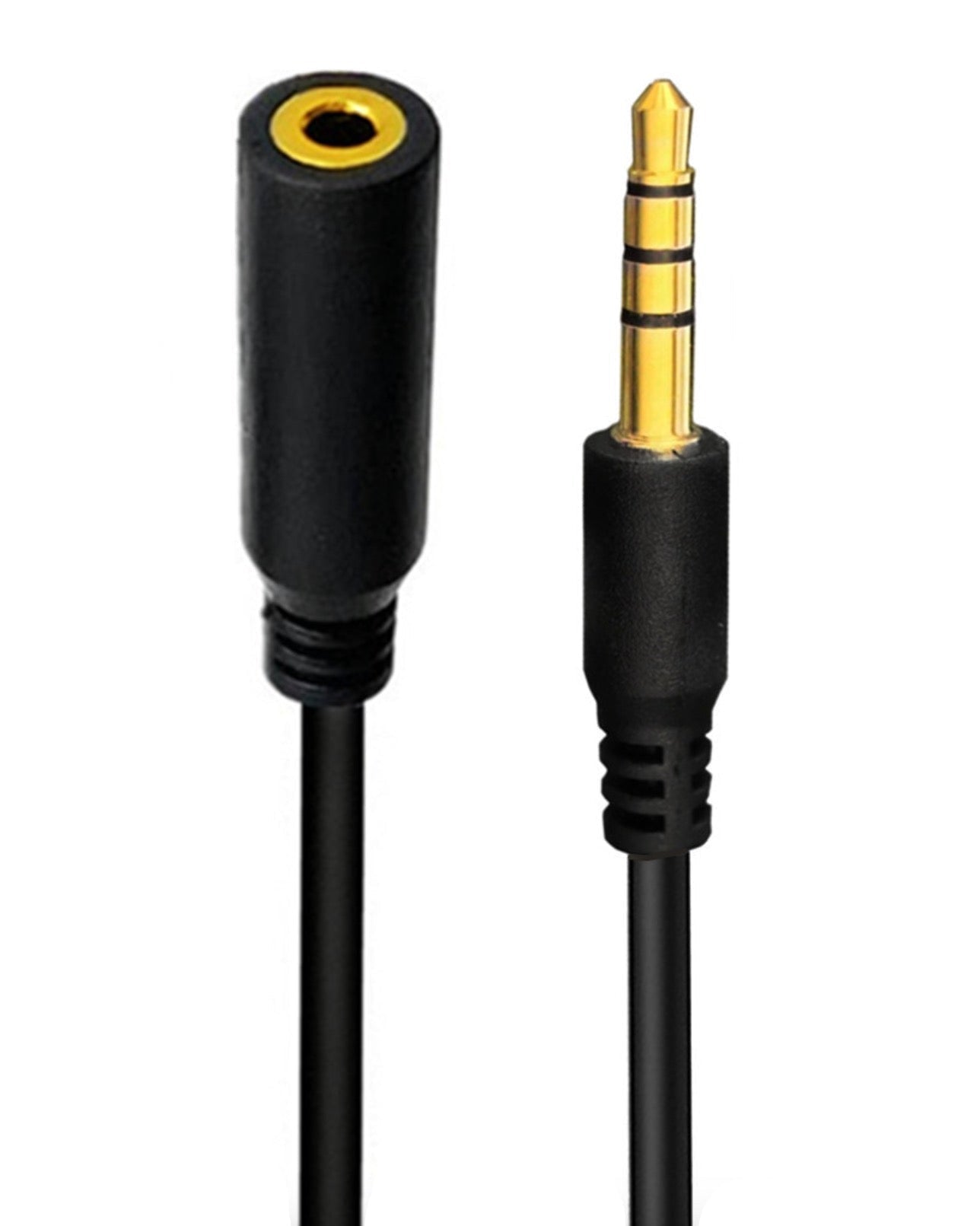 3.5mm 4 Pole Jack Audio Cable, 17mm Male to 14mm Female tip Aux Extension Connector