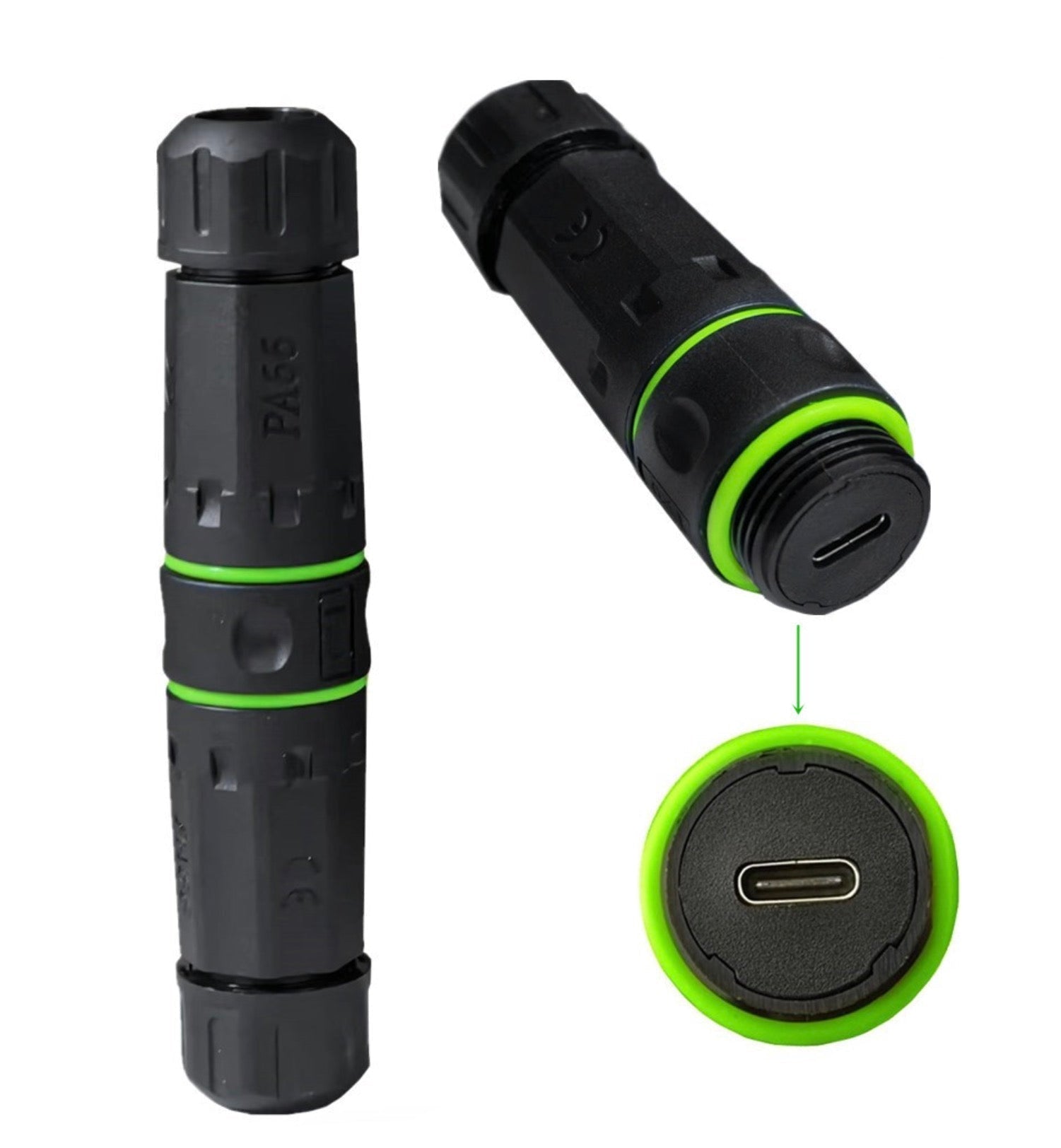 USB C Waterproof Connector, Type C Panel Mount Adapter Coupler | Bulkhead Outdoor Charging Socket