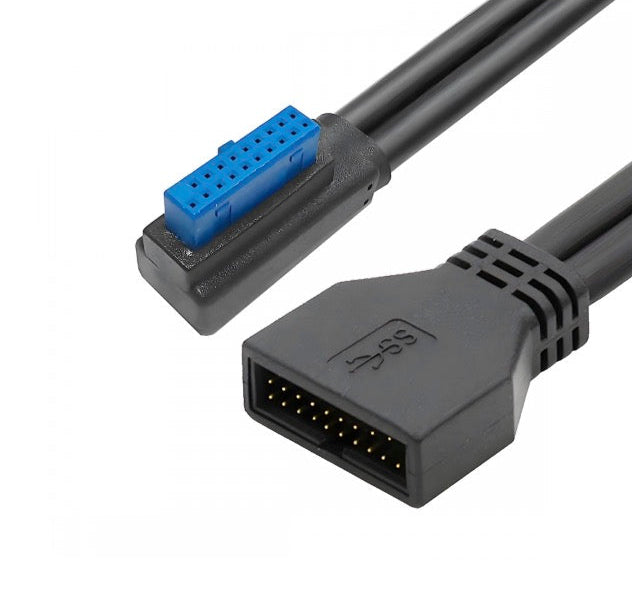 USB 3.0 20Pin 19Pin Male Low Profile to Female Motherboard Extension Cable 5Gbps
