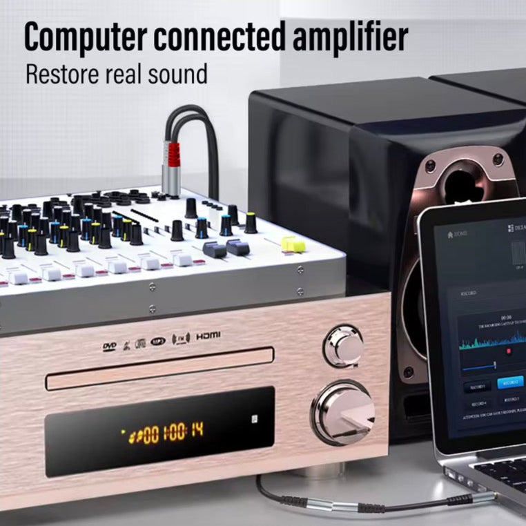 3.5mm to 2 RCA Cable, 3.5mm Female to Dual RCA Male Stereo Audio Y Adapter for Smartphones, MP3, Tablets, Home Theater