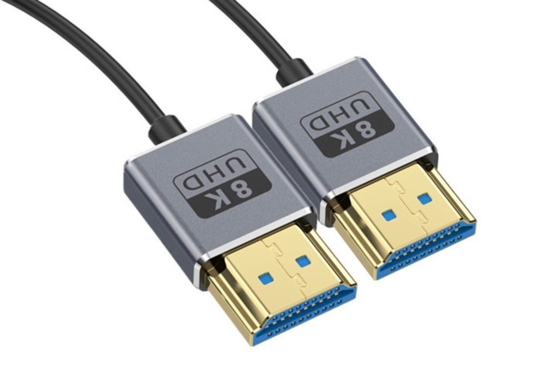 Ultra Thin HDMI 2.1 Coiled Coaxial Cable, Male to Male Flexible Cord | 8K@60Hz | 48Gbps