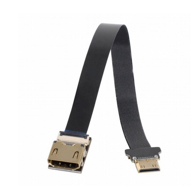 Mini HDMI Male to HDMI Female Flat FPV Video Extension Cable 0.5m