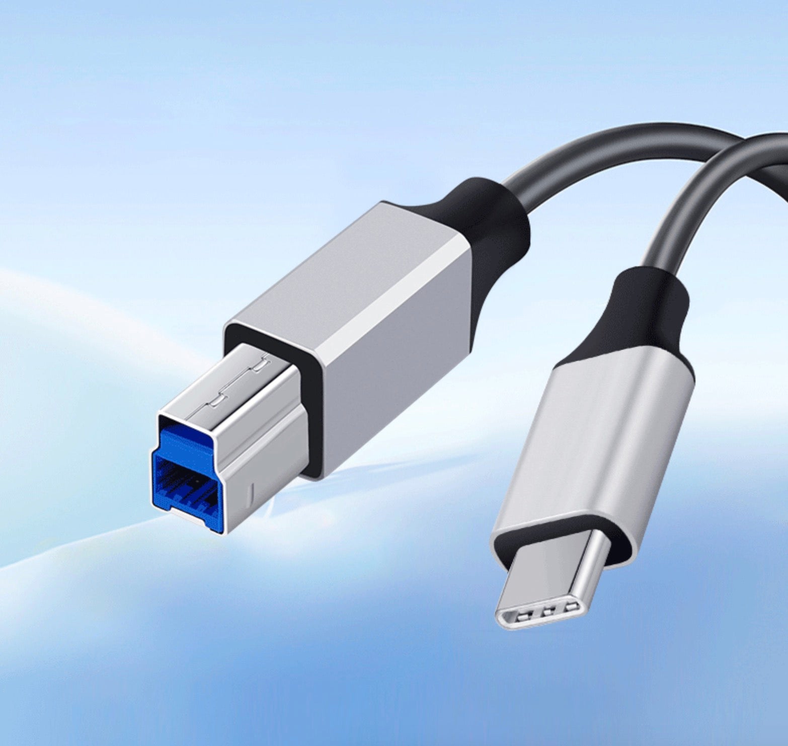 USB-C 3.1 to USB 3.0 Type-B Printer Cable – Data Transfer Extension Cable
