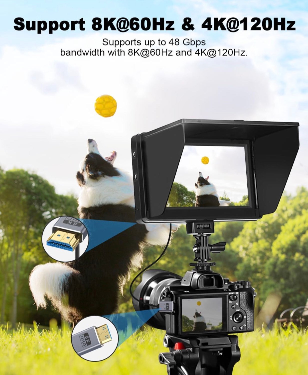 8K Mini HDMI to HDMI Coiled Cable, Ultra Thin HDMI Male to Mini HDMI Male OD2.5mm Audio Video Cable | 8K@60Hz