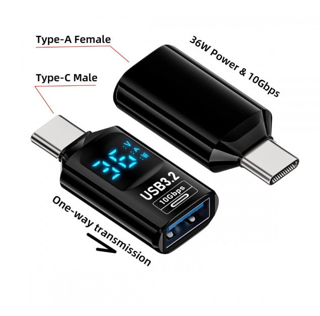 USB C Male to USB A Female Data Charging Monitor Display Adapter 10Gbps