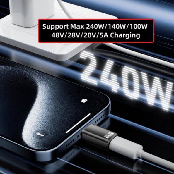 USB C Extension Adapter, Type C Female to Female Data Charging Connector USB 4.0 PD240W 80Gbps