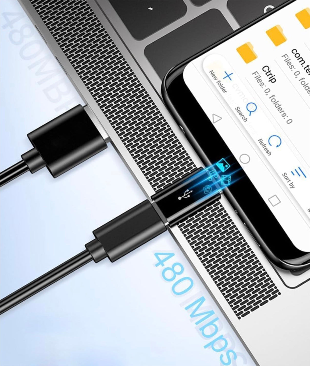 Micro USB to USB C Adapter, Type C Male to Micro USB Female Extension Connector