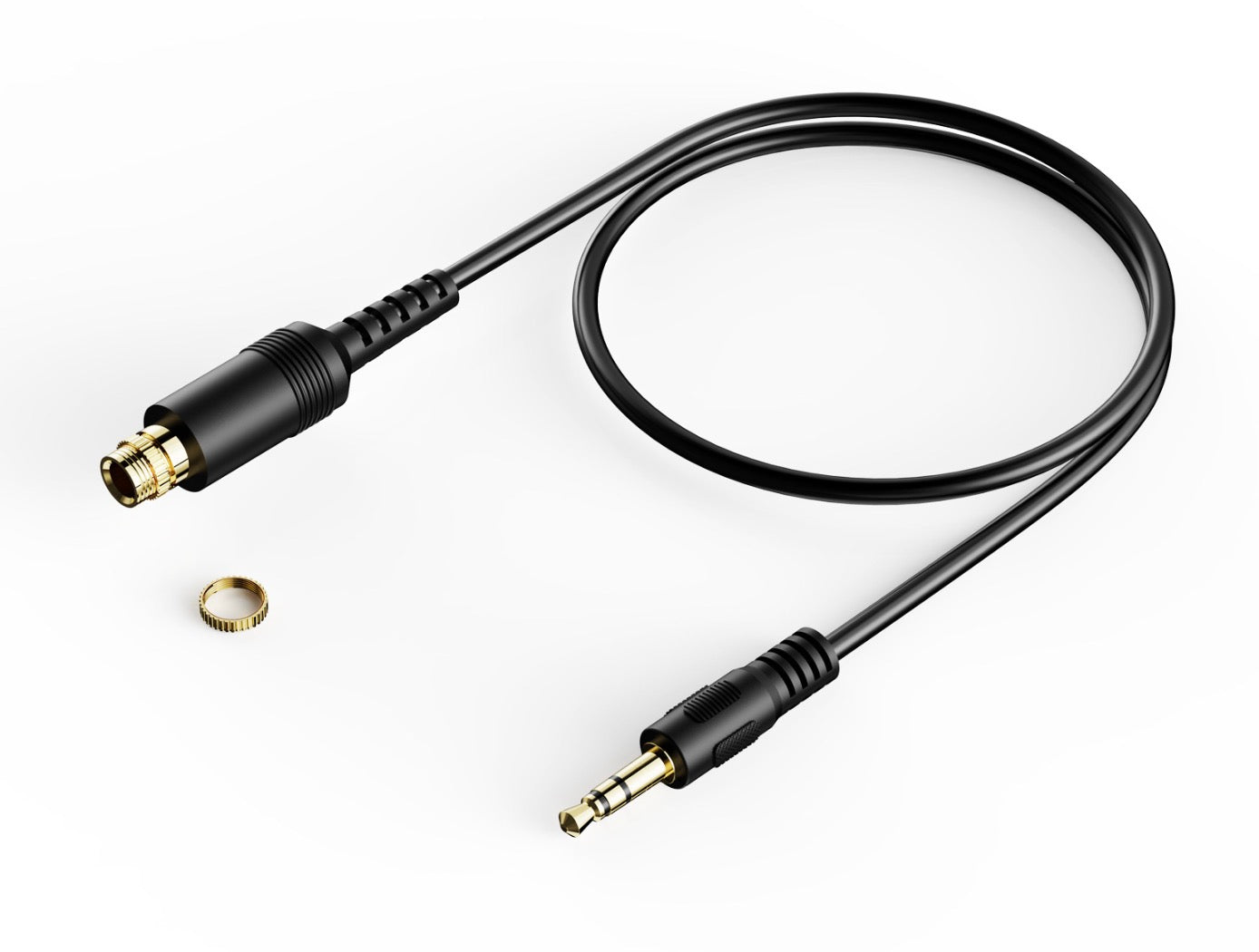 3.5mm Locking Nuts Panel Mount Audio Cable, Male to Female Aux Extension Connector