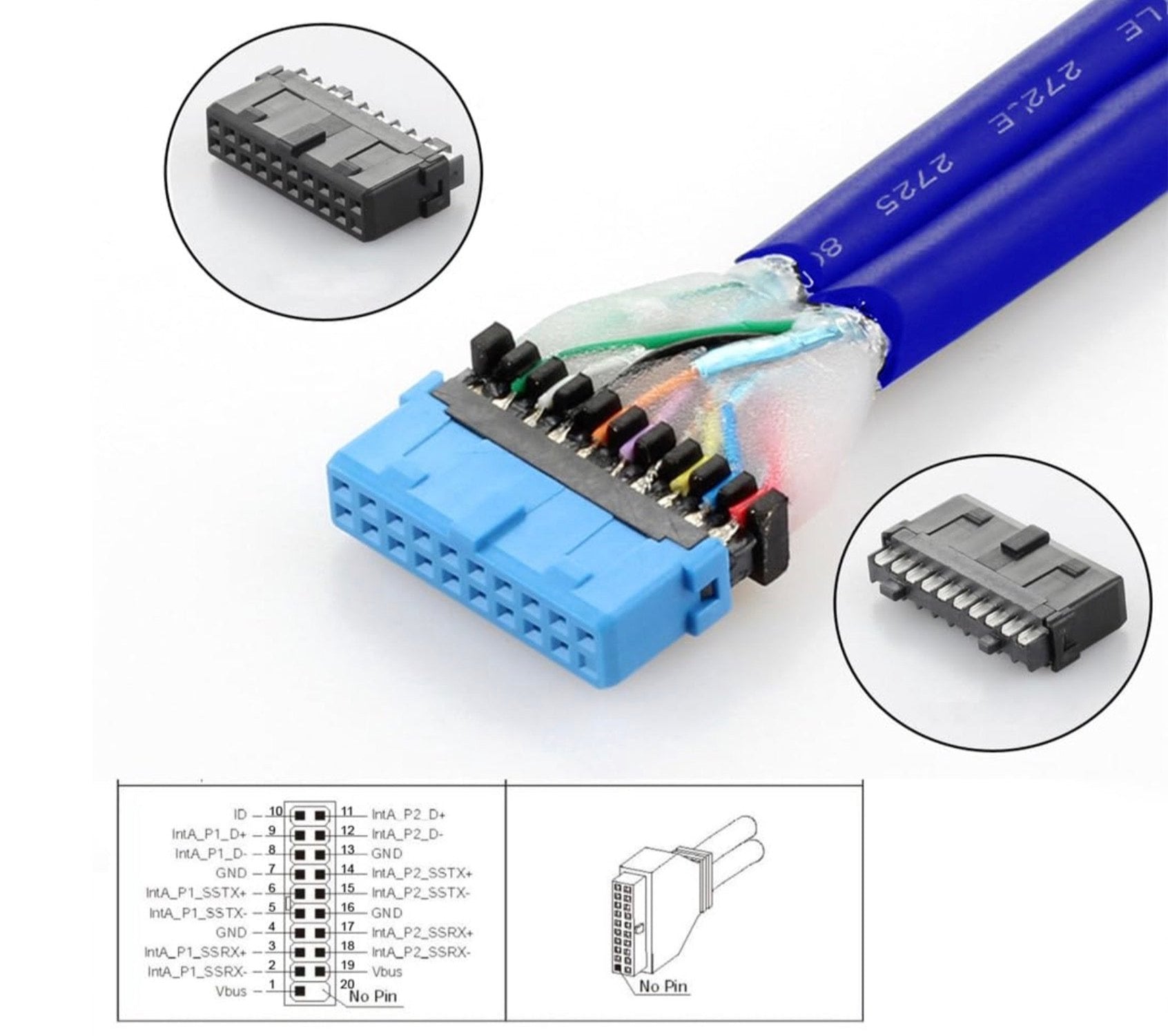 USB 3.0 Internal Female Mount Panel to 9pin 19pin 20pin Motherboard Baffle Cable with PCI Panel Mount