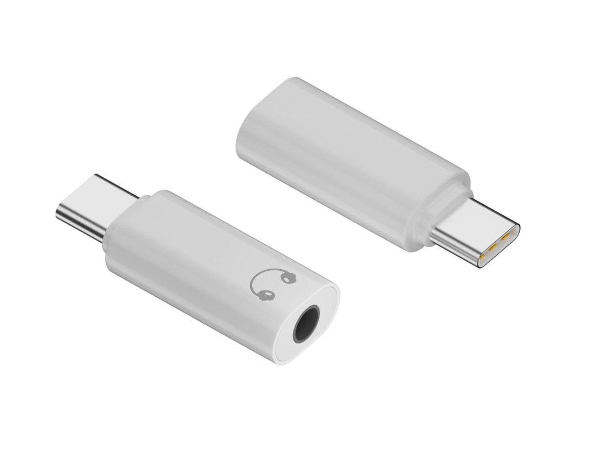 USB C to 3.5mm Audio Headphone Adapter, Type C to 3.5mm Jack Connector | White