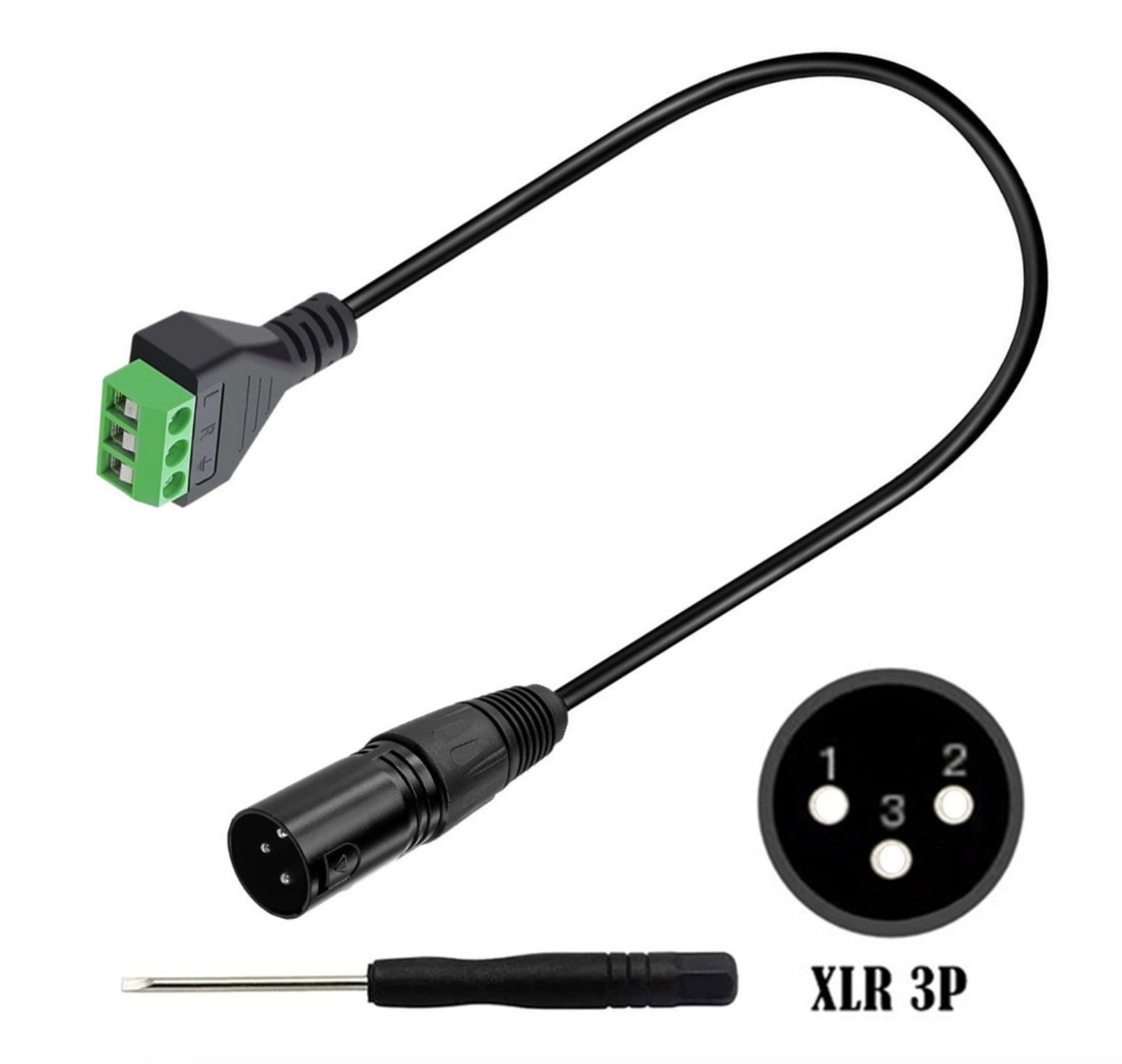 XLR Cable, XLR Male to 3 Pin Terminal Converter for Speaker, Microphone, Sound Equipment, Recording