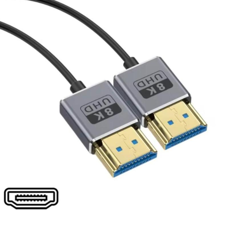 Ultra Thin HDMI 2.1 Coaxial Cable, High Speed 48Gbps 8K@60Hz Male to Male Flexible Cord