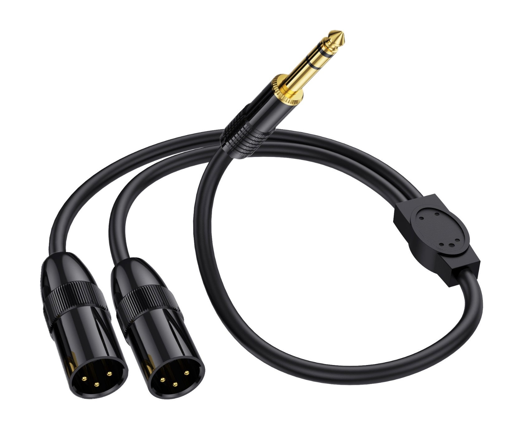 6.35mm (1/4 inch) TRS Male Plug to Dual XLR Male Microphone Stereo Unbalanced Audio Cable Y Splitter