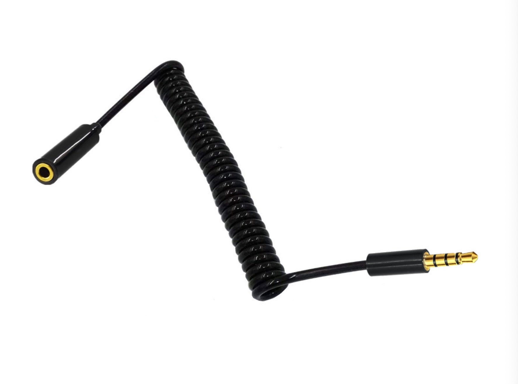 3.5mm Extension Cable, 3.5mm Male to Female Jack 4 Pole Extension Aux Audio Coiled Cable