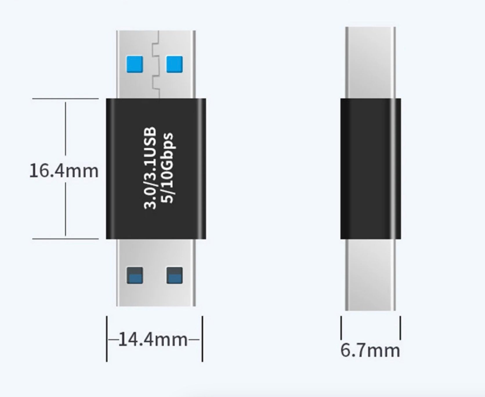 USB 3.0 OTG Extension Adapter, USB 3.0 A Male to A Male Data Converter| 5Gbps