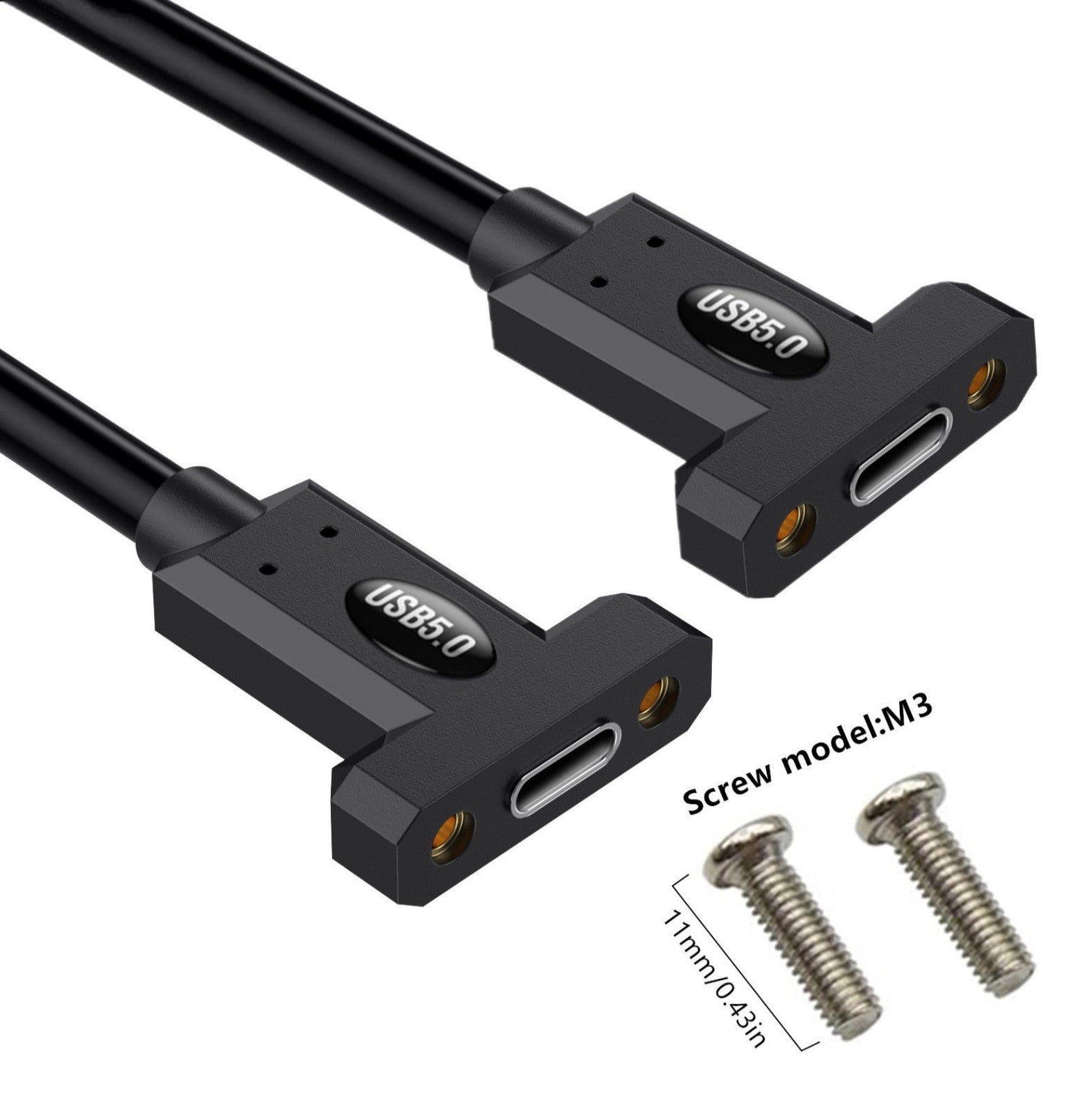USB-C 5.0 Female to Female Extension Cable – 80Gbps, 240W PD, 16K/Dual 8K Display, Thunderbolt 5/4/3 & USB4 Compatible