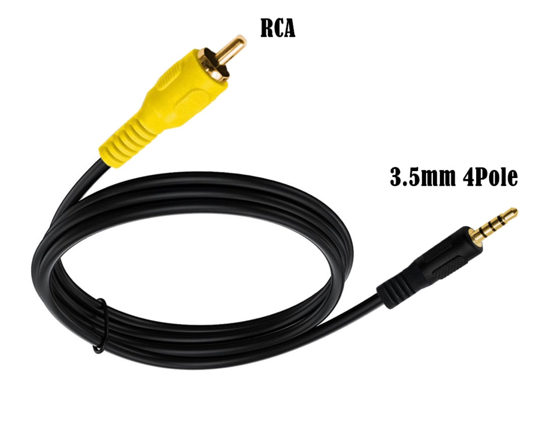3.5mm to RCA Cable, TRRS 4 Pole Male to RCA Male Video AUX Adapter for GPS Car DVR Carcorder Camera