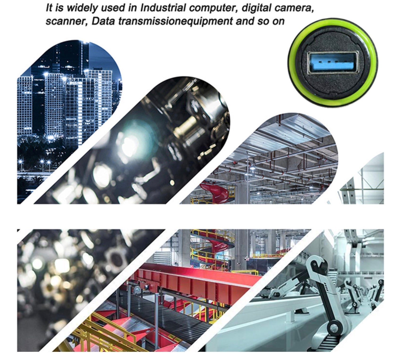 USB 3.0 Waterproof Cable,Type A Male to Female Outdoor USB Pass Through Extension Connector