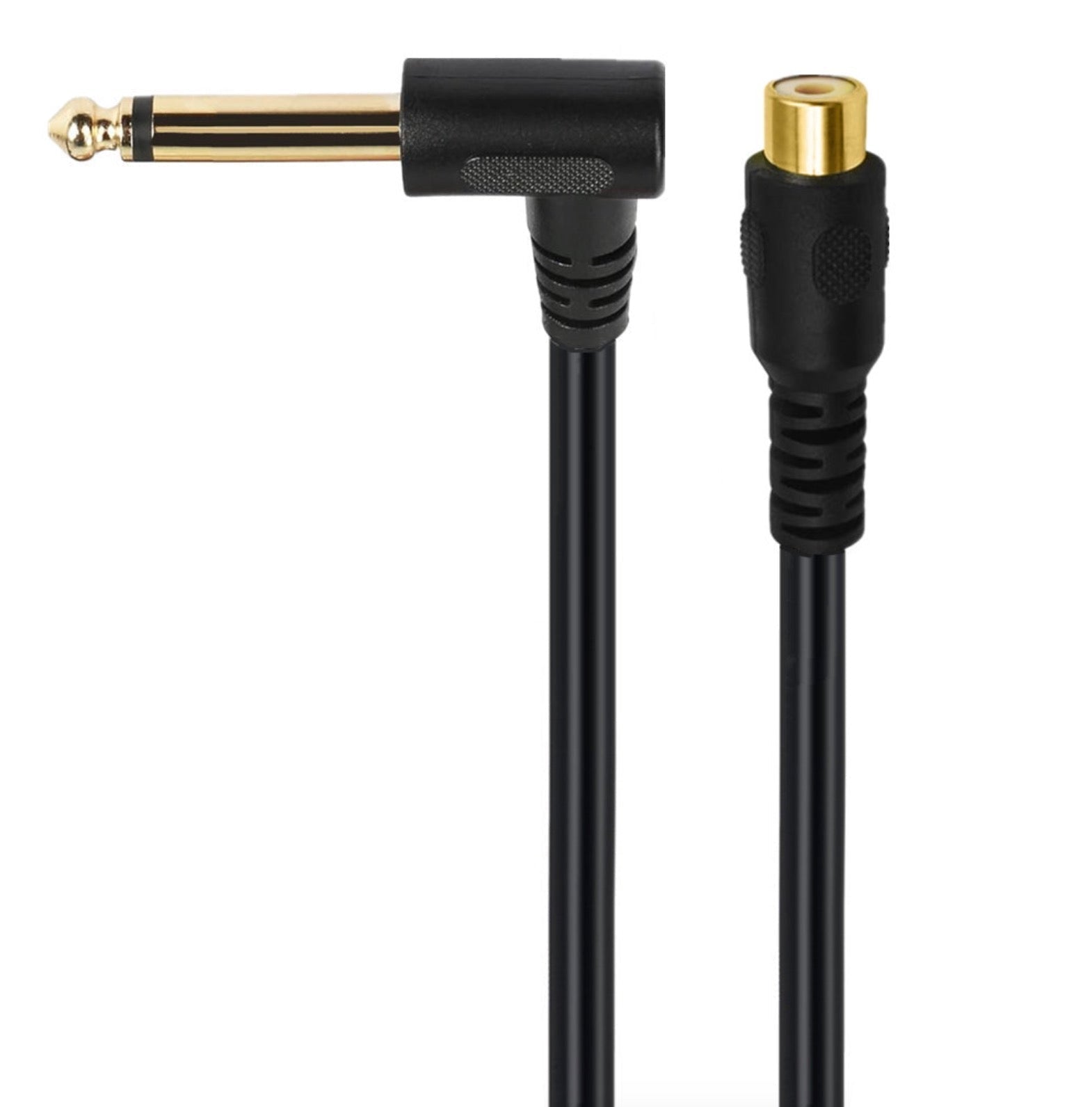 RCA Phono (socket) to 6.35mm (1/4″) Stereo Jack (plug) Audio Extension Cable 0.3m