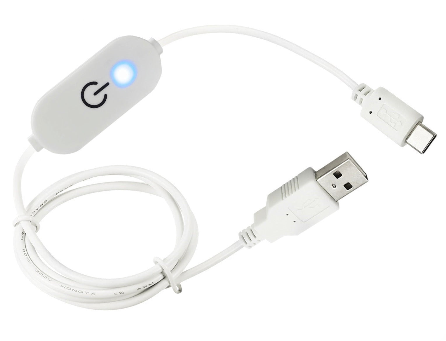 USB 2.0 A to USB C LED Strip Touch Dimmer Single Colour Dimming On Off Switch Controller