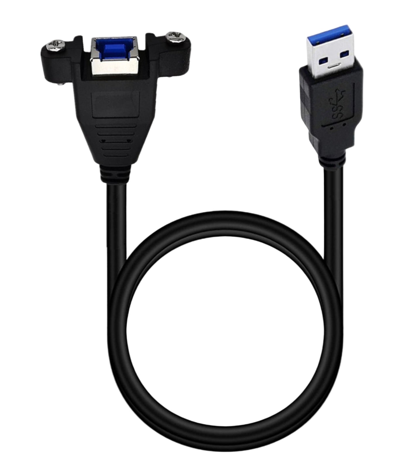 USB 3.0 A Male to Type B Female Panel Mount Extension Cable 0.5m