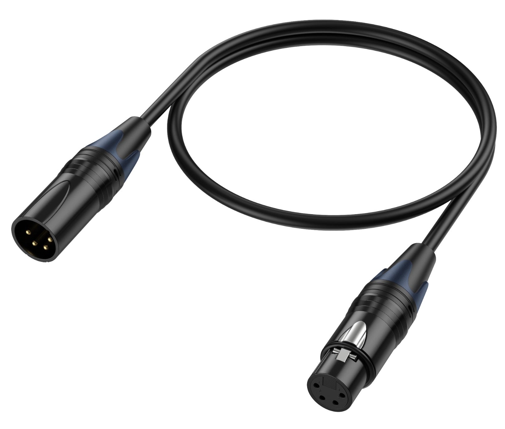 XLR 4 Pin Male to Female Power Supply Cable for DSLR Camera Monitor Recorder