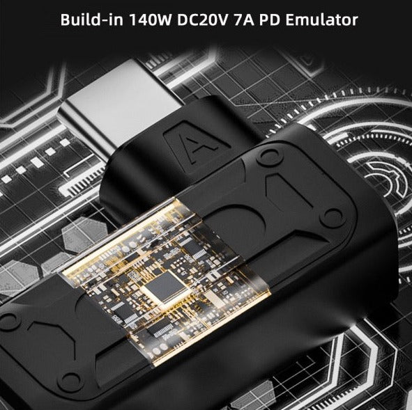 5.5 x 2.1mm Input to USB-C Angled Male Laptop Power Plug Charging Adapter