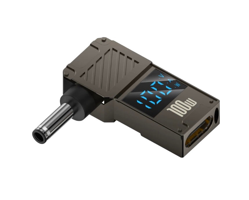 USB C Female to DC 4.5 x 3.0mm PD Power Charging Adapter for Dell | Aluminium Alloy 90Degree Angled