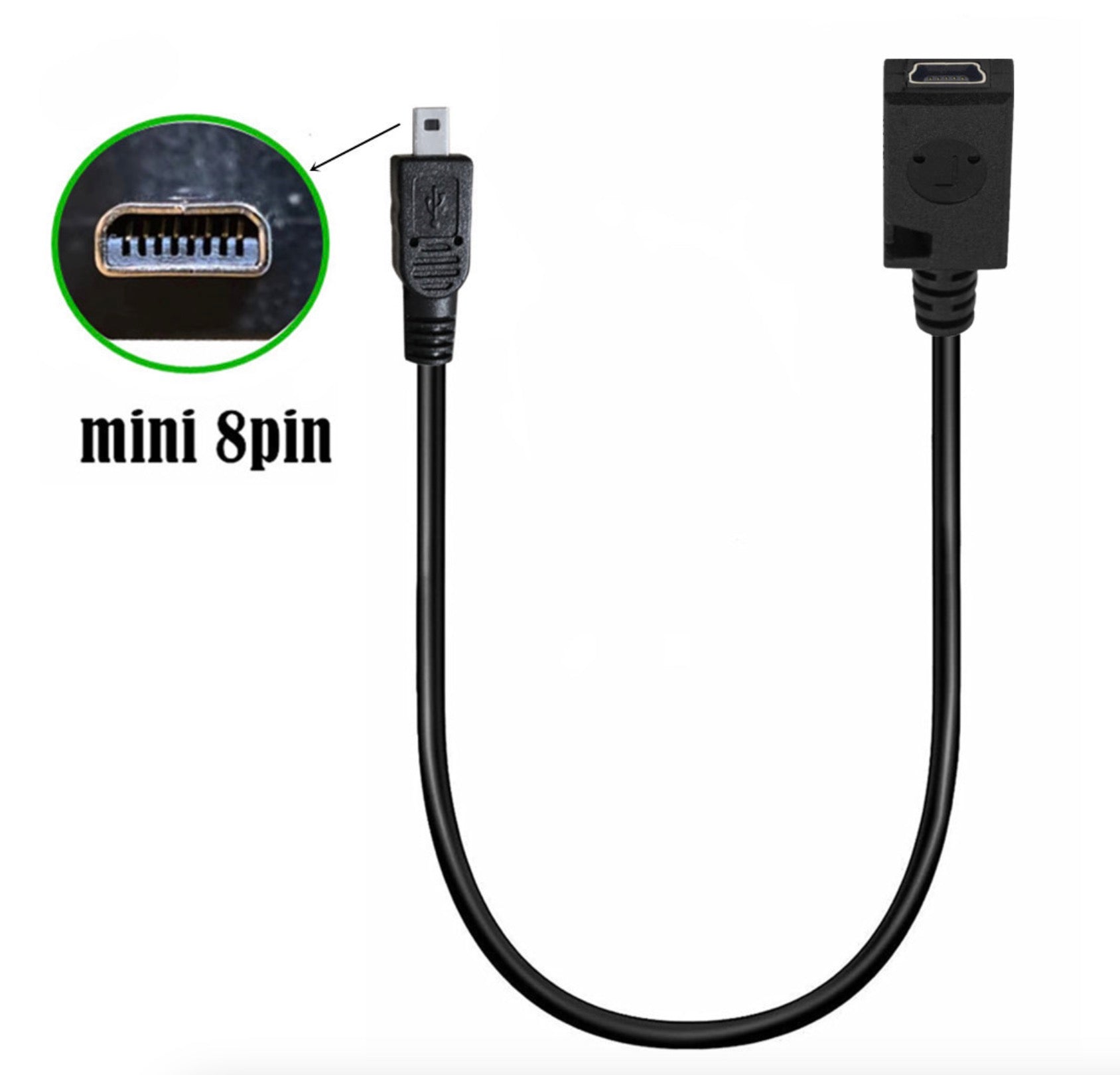 Mini USB 5Pin Female to 8 Pin Mini B Male Data Sync Power Supply Camera Cable
