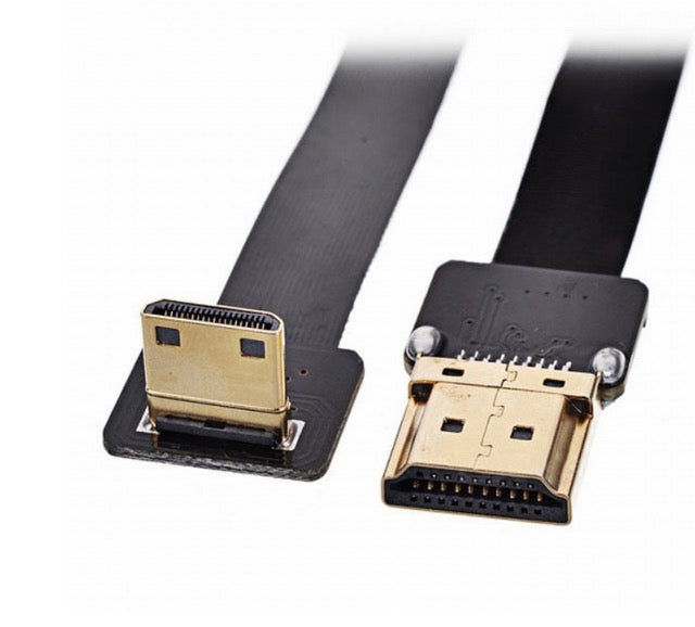 HDMI Male to Mini HDMI Angled Male FPC Flat Video Extension Cable 0.5m