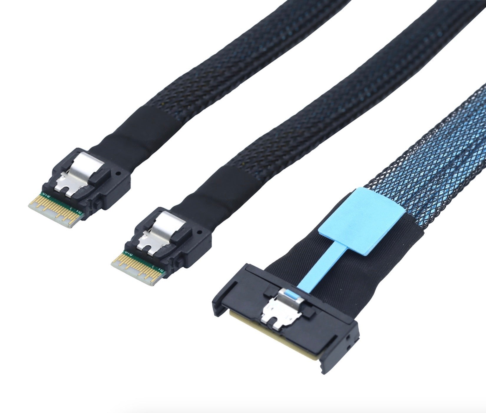PCIE Gen 5.0 Slimline SAS MCIO 8X 8i 74P to Dual 2 x SFF-8654 4i Server Expansion Data Cable