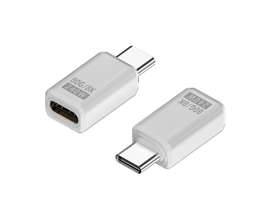USB C PD Adapter, USB 4.0 Male to Female Data Charging Extension Connector 240W 80Gbps