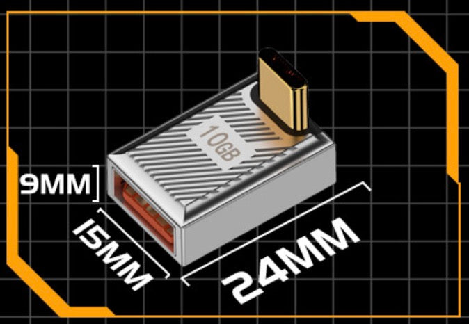 USB C 3.1 Male to USB 3.0 A Female Adapter OTG Converter 120W Up Down Angle