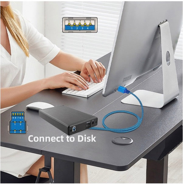 USB 3.0 Type A Male to Type B Male Data Cable 5Gbps