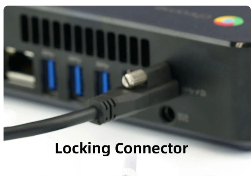 USB 3.1 Locking Screw Panel Mount Cable, USB C Single Screw to USB 3.0 A Dual Screws Data Connector