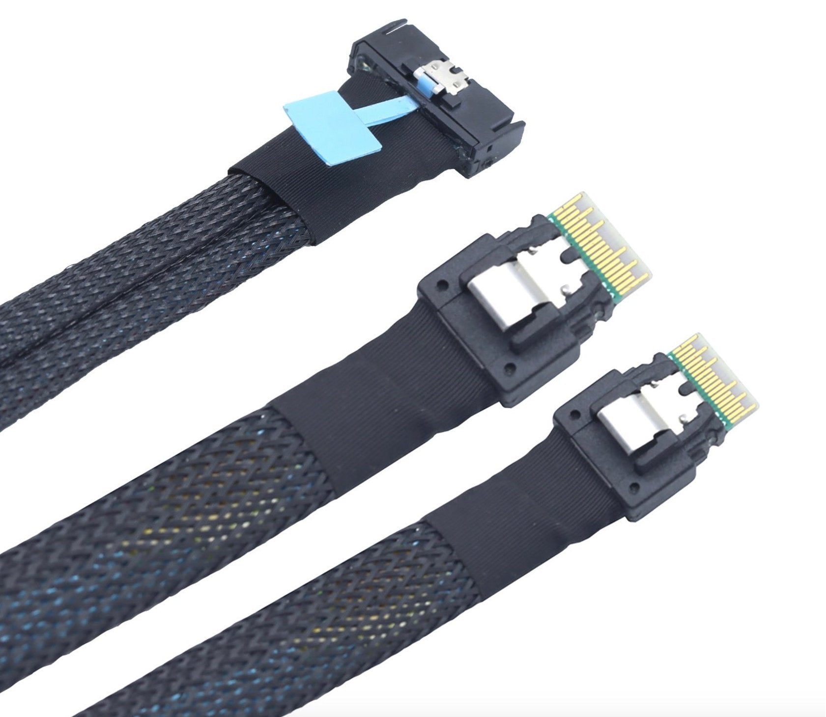 PCIE Gen 5.0 Slimline SAS MCIO 8X 8i 74P to Dual 2 x SFF-8654 4i Server Expansion Data Cable