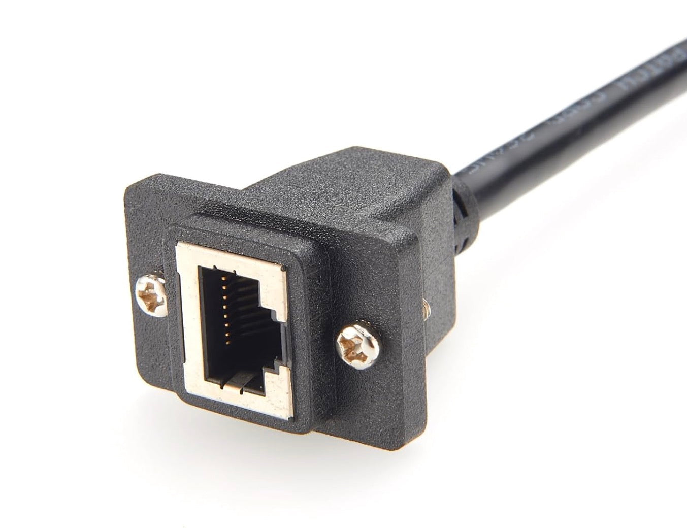 RJ45 Cat5e Ethernet Screw Panel Mount Cable, 8P8C LAN Male to Female | XLR Flange Chassis Feedthru Cord