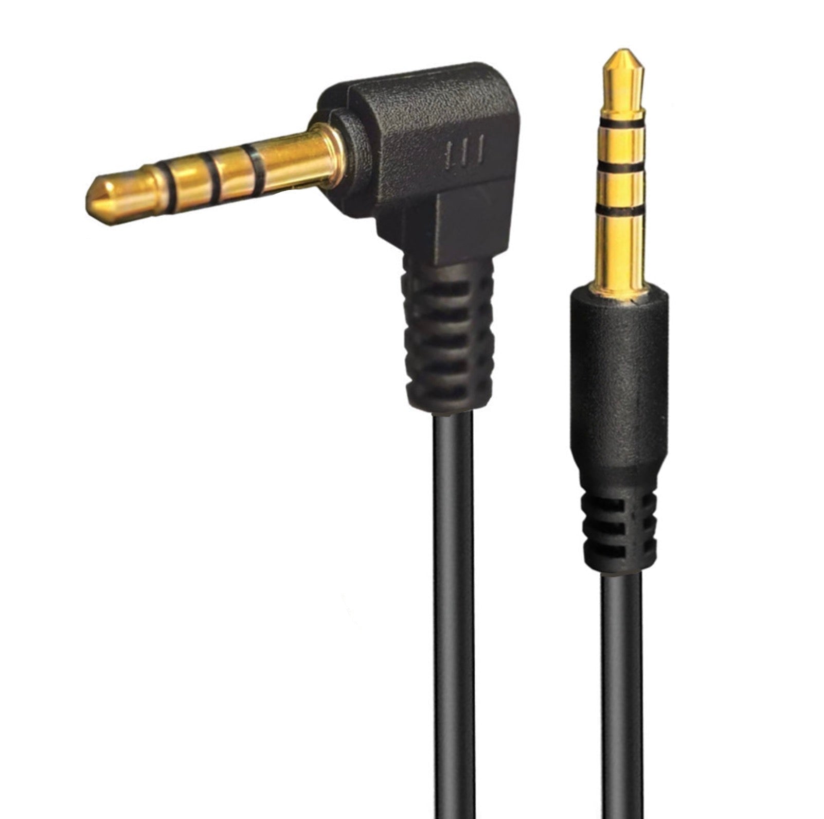 3.5mm Jack Audio Video Cable, Large 17mm Long Tip Angled | 4 Pole Car Aux Extension Connector