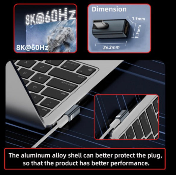 USB 4.0 Adapter, Type C Male to Female Data Charging Extension Connector PD240W 80Gbps