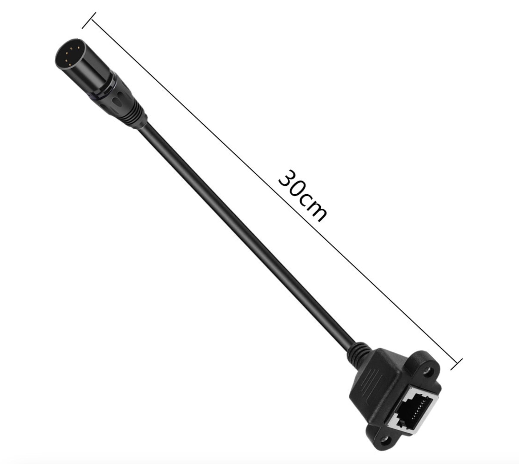 XLR to RJ45 DMX Ethernet Adapter, XLR 5 Pin Male to RJ45 Female Network Panel Mount Extension Connector