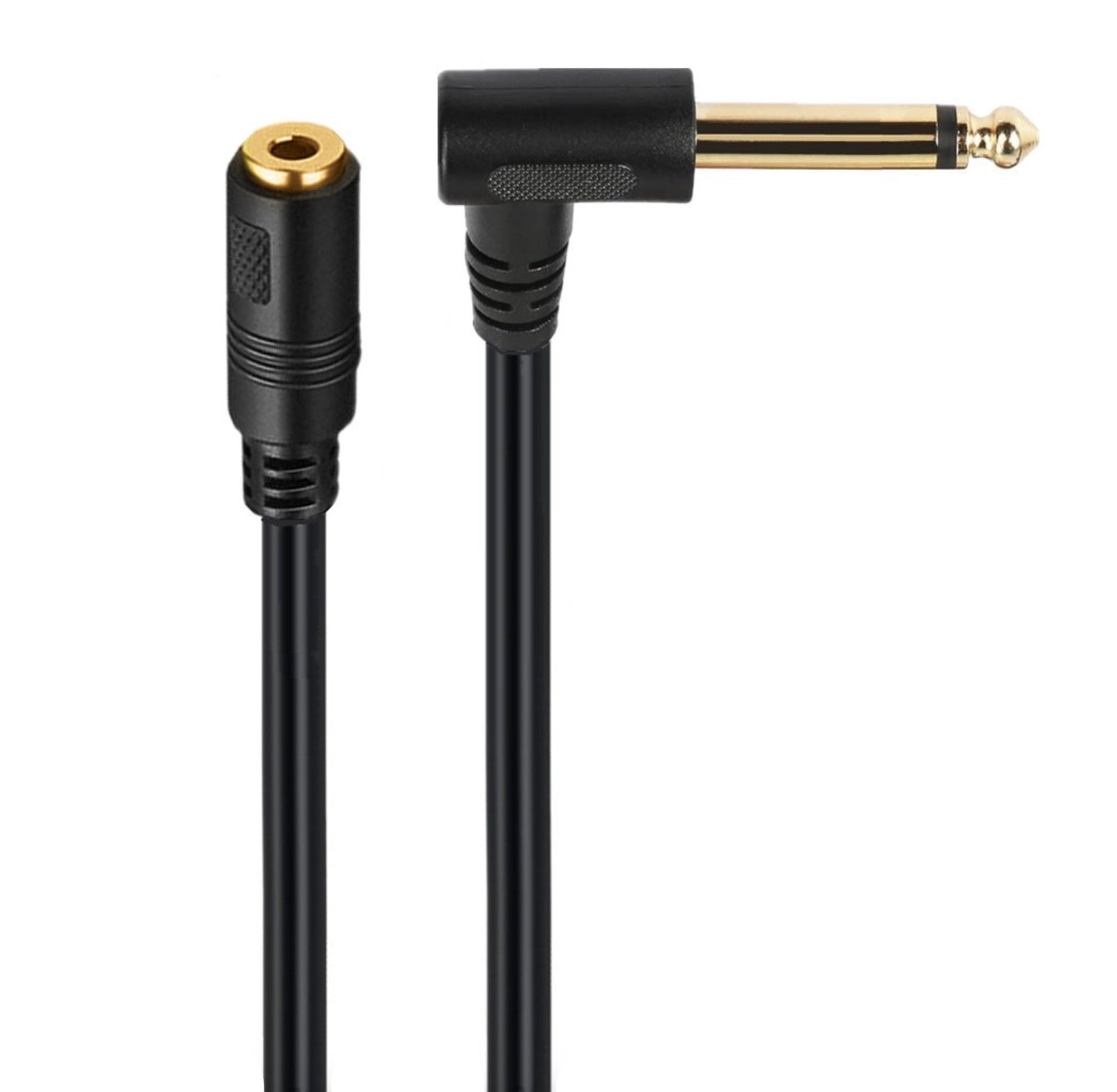 1/4"to 1/8"Adapter, 6.35mm TS Mono Male to 3.5mm TRRS Female Stereo Jack Audio Cable