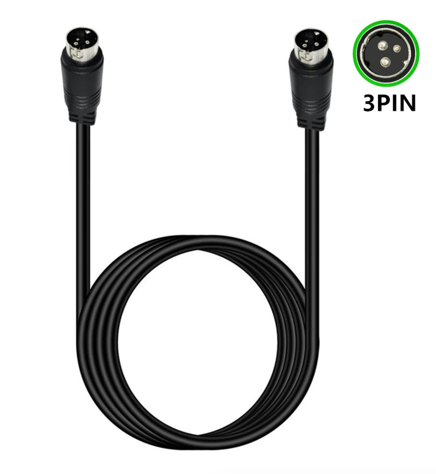 3Pin Medium Din Audio Speaker Cable, 3 Core Male to Male Power Connector